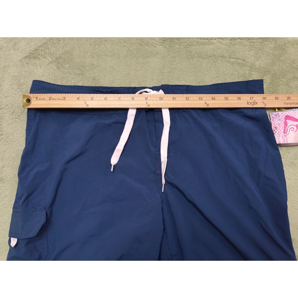 KANU Surf Womens 12 Swim Shorts Bottoms Navy Blue Lined Drawstring Waist - Picture 4 of 7
